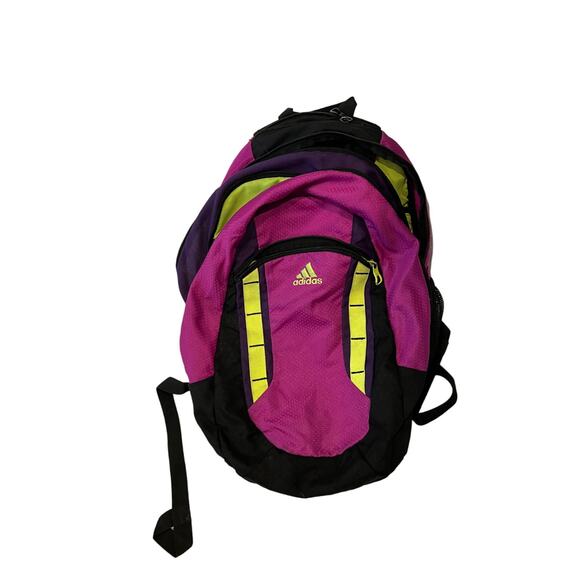 Adidas Purple Yellow 2 section Computer Backpack - Picture 1 of 4